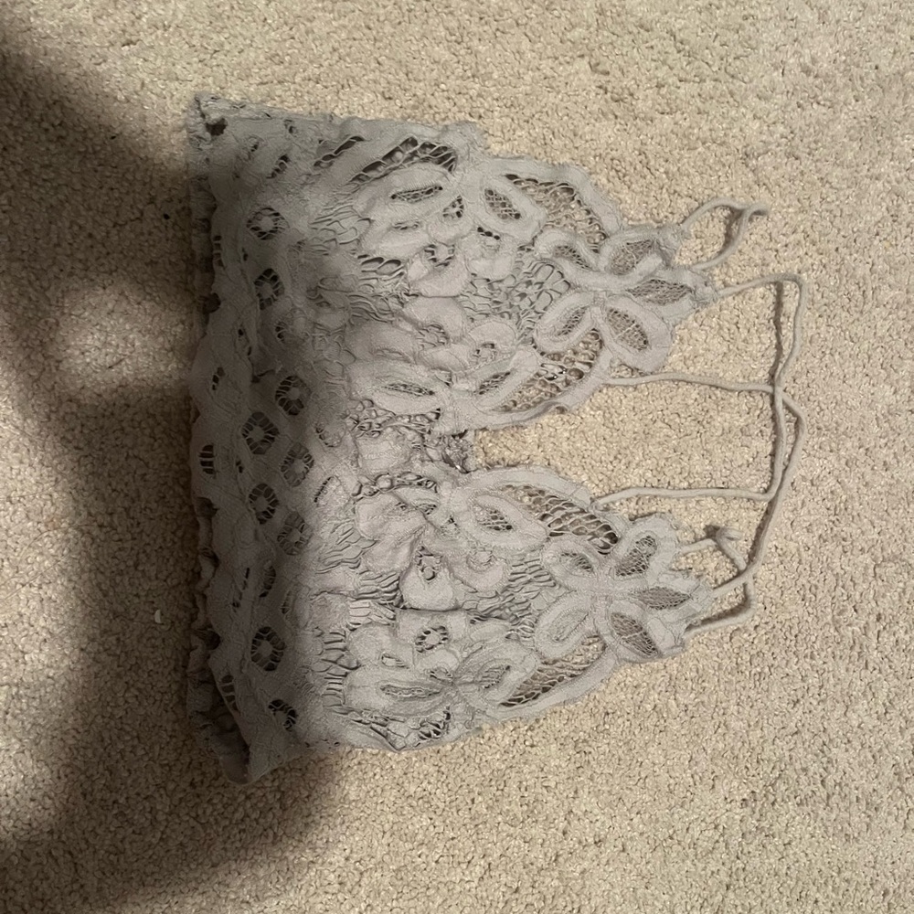 FP Movement by Free People Lace Bralette in Light Gray